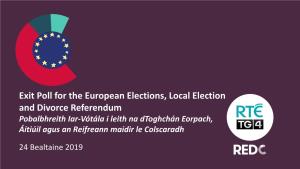 Exit Poll for the European Elections, Local Election and Divorce