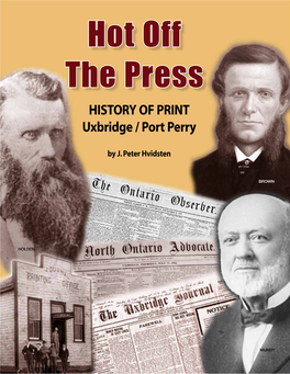 HISTORY of PRINT Uxbridge / Port Perry