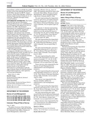 Federal Register/Vol. 67, No. 136/Tuesday, July 16, 2002/Notices