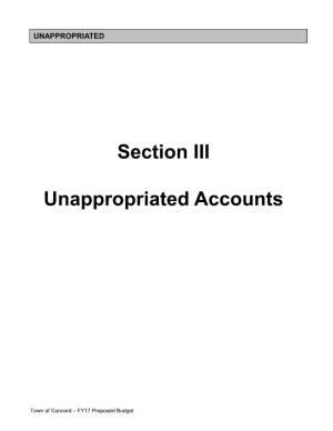 Section III Unappropriated