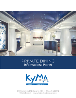 PRIVATE DINING Informational Packet