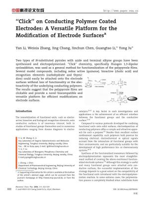 On Conducting Polymer Coated Electrodes: a Versatile Platform for the Modiﬁcation of Electrode Surfacesa