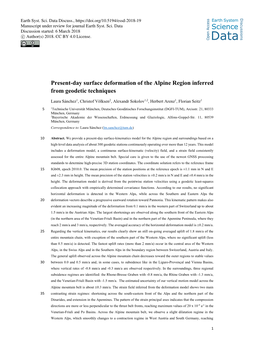 Present-Day Surface Deformation of the Alpine Region Inferred from Geodetic Techniques