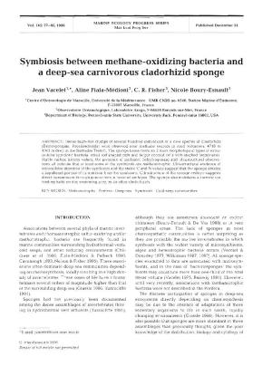 Symbiosis Between Methane-Oxidizing Bacteria and a Deep-Sea Carnivorous Cladorhizid Sponge