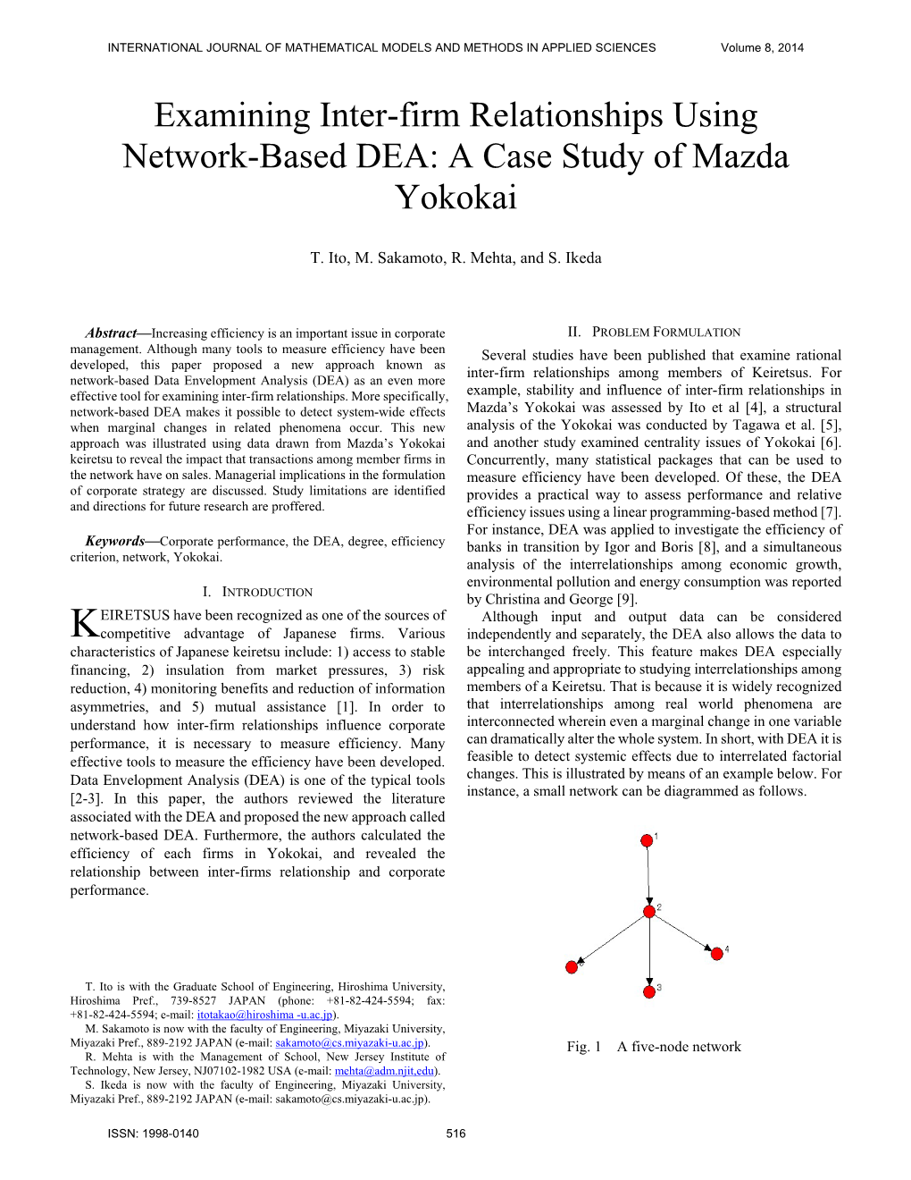 Examining Inter-Firm Relationships Using Network-Based DEA: a Case Study of Mazda Yokokai