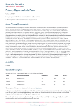 Blueprint Genetics Primary Hyperoxaluria Panel