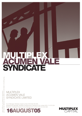 Multiplex Acumen Vale Syndicate Limited