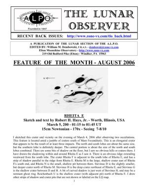 Feature of the Month - August 2006