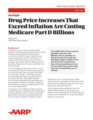 Drug Price Increases That Exceed Inflation Are Costing Medicare Part D Billions