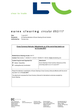 Eurex Clearing Circular 052/17