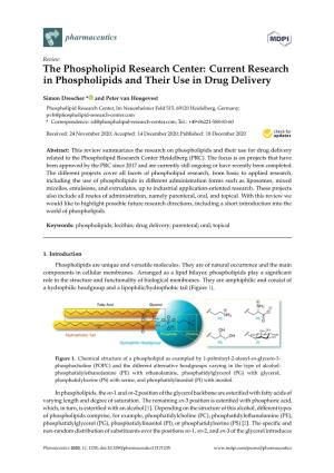 Current Research in Phospholipids and Their Use in Drug Delivery