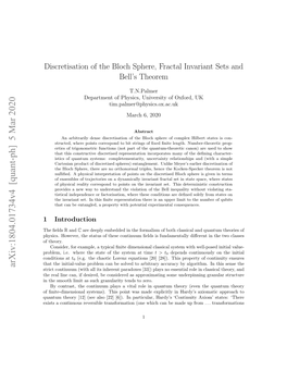 Discretisation of the Bloch Sphere, Fractal Invariant Sets and Bell's