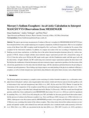 Mercury's Sodium Exosphere: an Ab Initio Calculation to Interpret