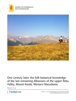 The Folk Botanical Knowledge of the Last Remaining Albanians of the Upper Reka Valley, Mount Korab, Western Macedonia Pieroni Et Al