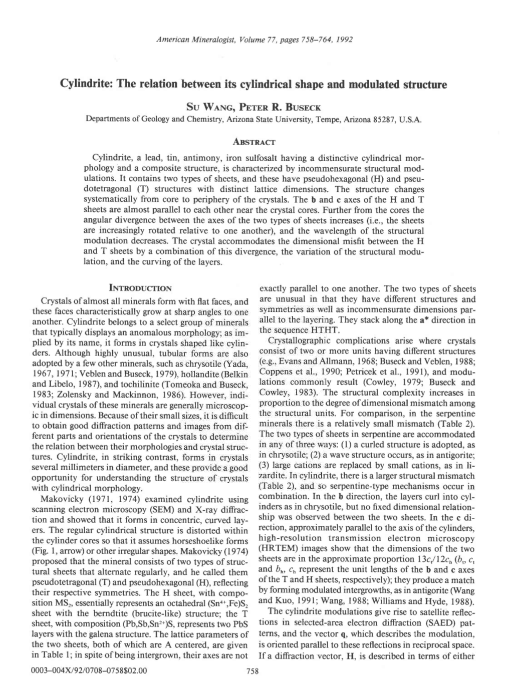 Cylindrite: the Relation Between Its Cylindrical Shape and Modulated Structure