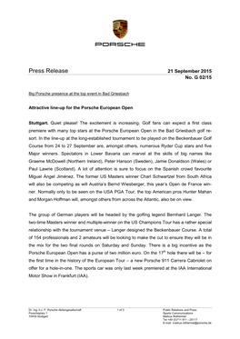 Press Release 21 September 2015 No