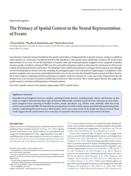 The Primacy of Spatial Context in the Neural Representation of Events