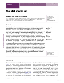The Islet Ghrelin Cell 52:1 R35–R49 Review