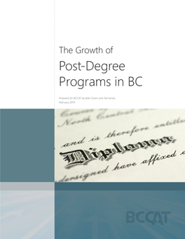 The Growth of Post-Degree Programs in BC