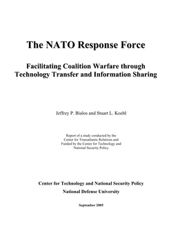 The NATO Response Force: from Conception to Operations 1 A