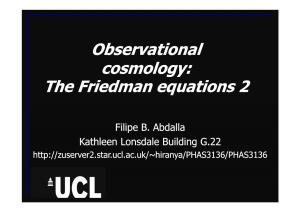 Observational Cosmology: the Friedman Equations 2