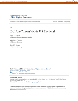Do Non-Citizens Vote in U.S. Elections? Jesse T