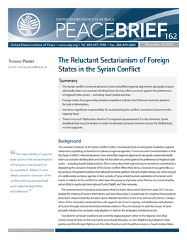 The Reluctant Sectarianism of Foreign States in the Syrian Conflict