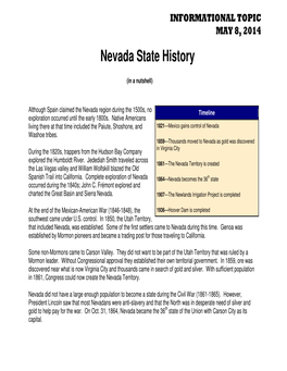 Nevada State History