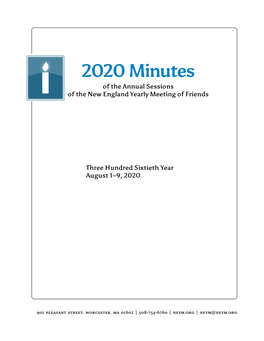 2020 Minutes of the Annual Sessions of the New England Yearly Meeting of Friends