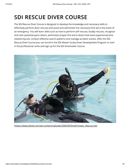 SDI Rescue Diver Course - SDI | TDI | ERDI | PFI