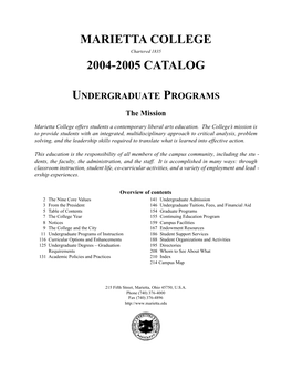 2004-2005 Catalog Undergraduate Programs