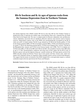 Rb-Sr Isochron and K-Ar Ages of Igneous Rocks from the Samnua Depression Zone in Northern Vietnam