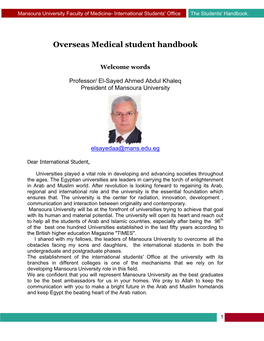 Overseas Medical Student Handbook