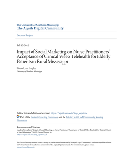 Impact of Social Marketing on Nurse Practitioners' Acceptance of Clinical