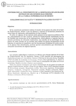 Boletín De La Sociedad Botánica De México 39: 25-62, 1980 DOI: 10.17129/Botsci.1174