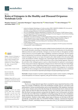 Roles of Estrogens in the Healthy and Diseased Oviparous Vertebrate Liver