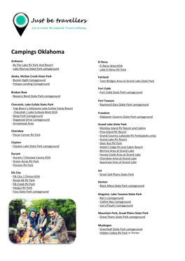 Campings Oklahoma