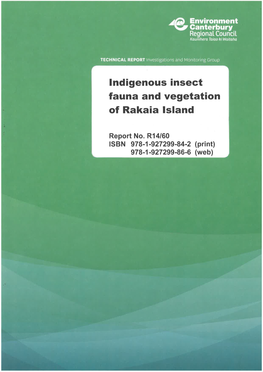 Indigenous Insect Fauna and Vegetation of Rakaia Island