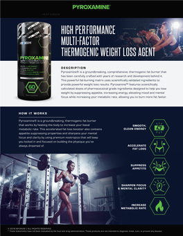 High Performance Multi-Factor Thermogenic Weight Loss Agent