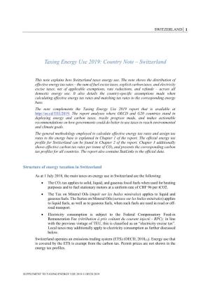 Taxing Energy Use 2019: Country Note – Switzerland