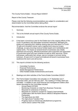Annual Report 2020/21 Report of the County Treasurer P