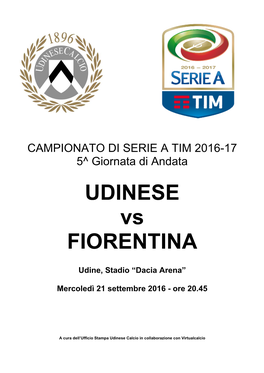 UDINESE Vs FIORENTINA