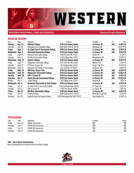 2021 Volleyball Schedule