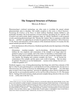 The Temporal Structure of Patience MICHAEL R