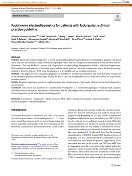Facial Nerve Electrodiagnostics for Patients with Facial Palsy: a Clinical Practice Guideline