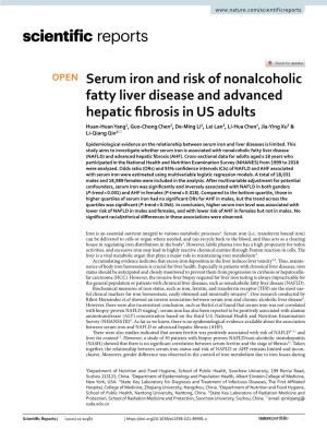Serum Iron and Risk of Nonalcoholic Fatty Liver Disease and Advanced Hepatic Fibrosis in US Adults