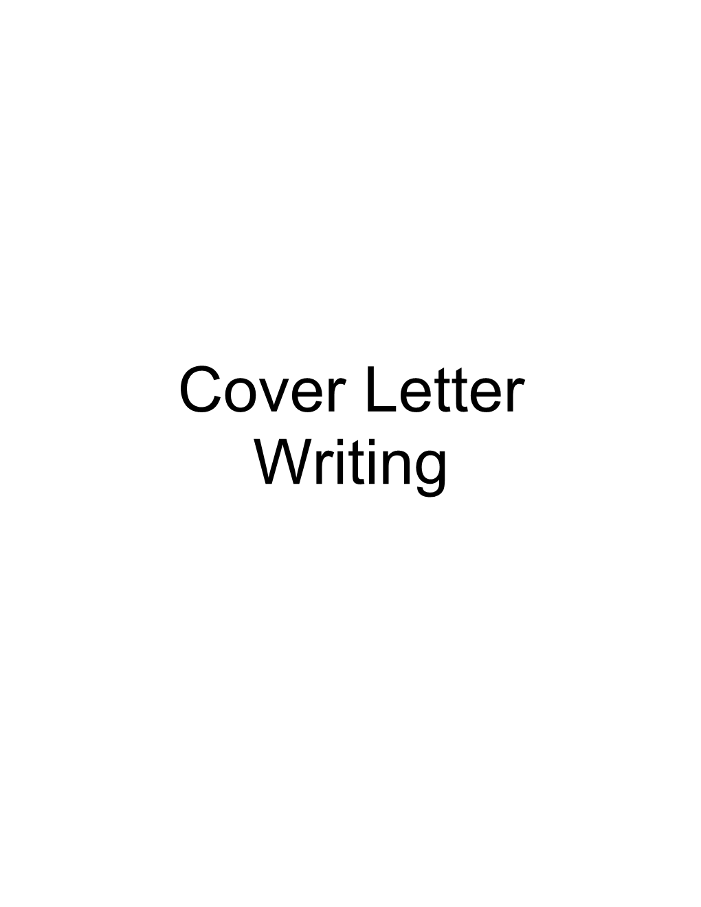 Cover Letter Writing Guide