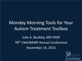 Monday Morning Tools for Your Autism Treatment Toolbox
