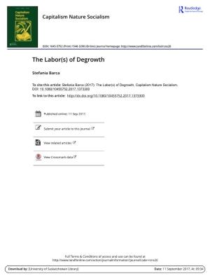 The Labor(S) of Degrowth