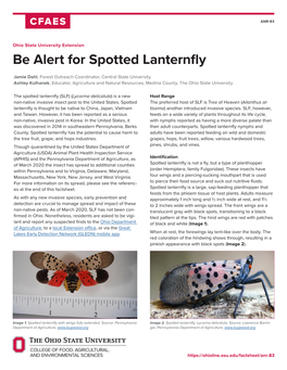 Be Alert for Spotted Lanternfly